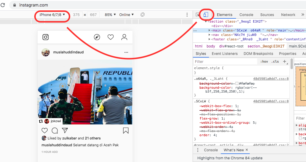 cara upload foto Instagram