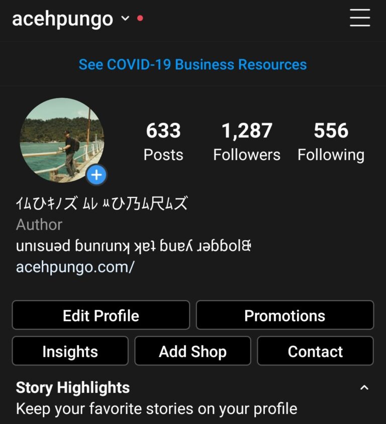 Font bio IG berubah
