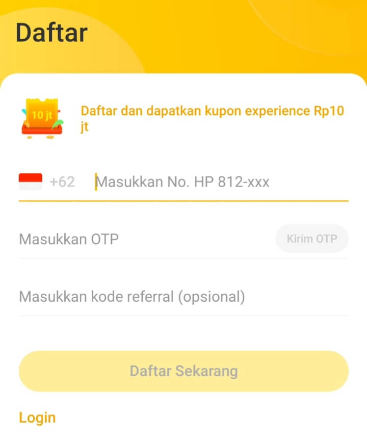 masukkan kode referral neo bank