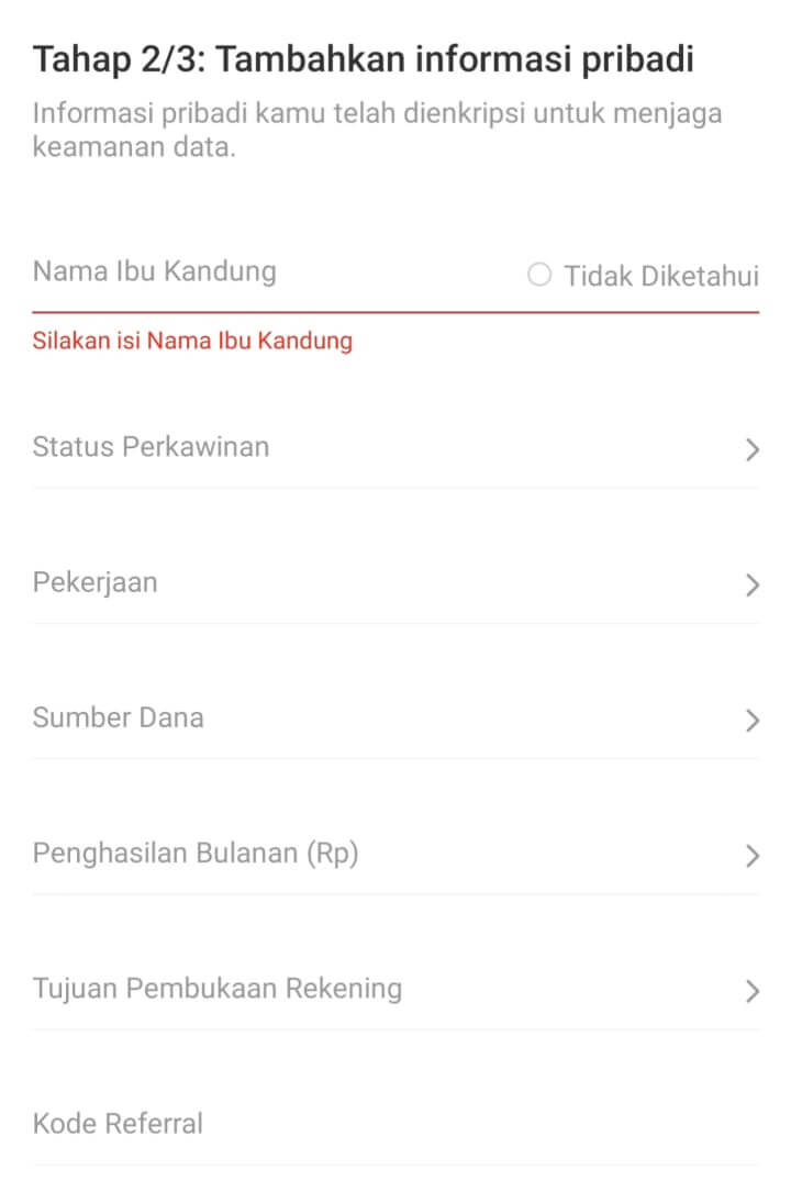 informasi pribadi neo bank