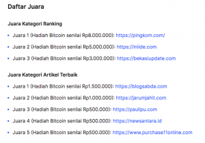 daftar pemenang lomba blog pintu 2022